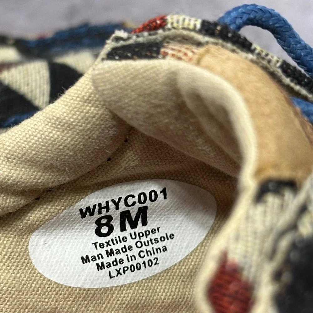 Twisted X Hooey Loper Shoes Mens 8 Multicolor Aztec Canvas WHYC001 Sneaker